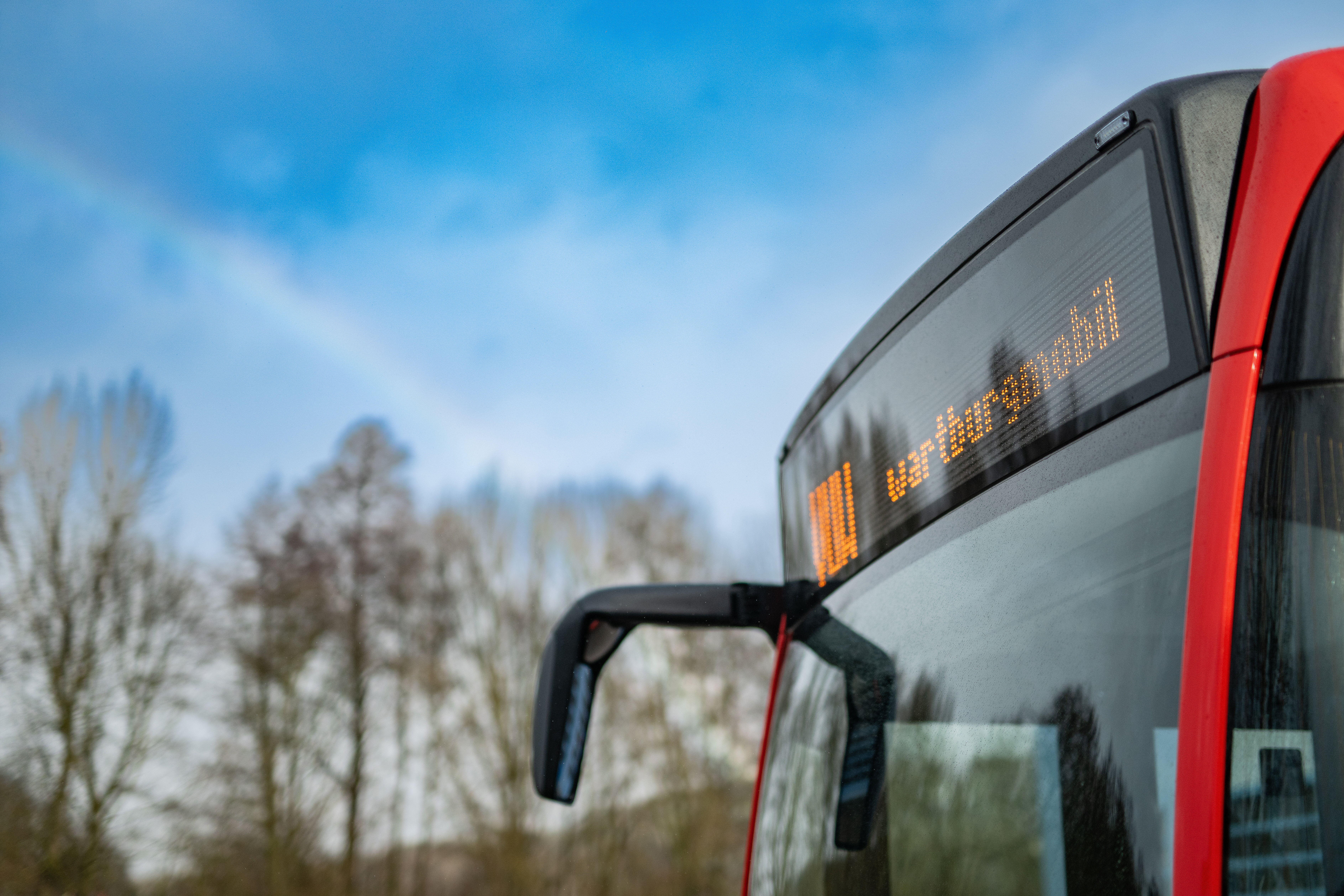 Nahaufnahme Fahrtzielanzeige Bus