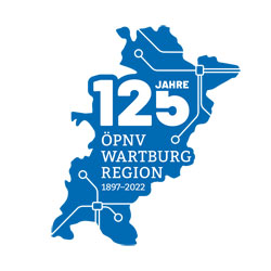 Grafik Logo 125 Jahre ÖPNV in der Wartburgregion